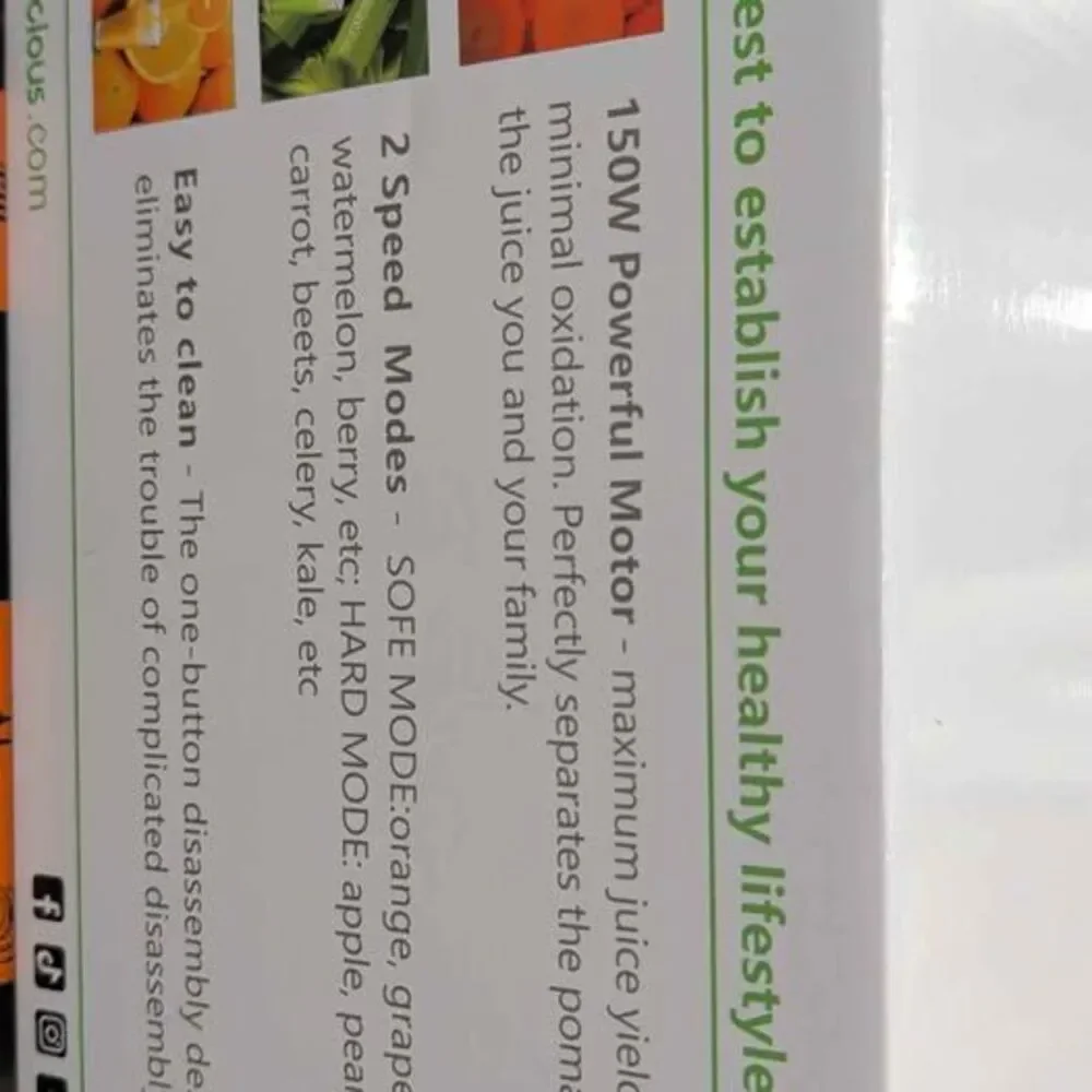 Brecious Slow Masticating Juicer ZM1506 - New in Box